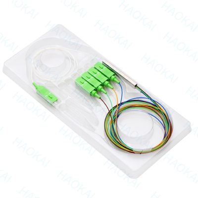 Fiber Optic SC APC UPC Mini PLC Splitter Steel Tube Without Connector