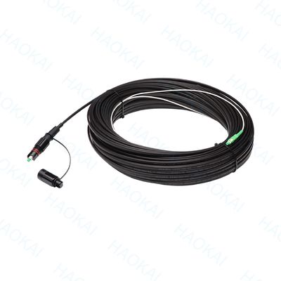 Pre Connector FTTX Solution SC APC FTTA Fiber Optic Cable 5.0mm G657A2 LSZH 5M Black