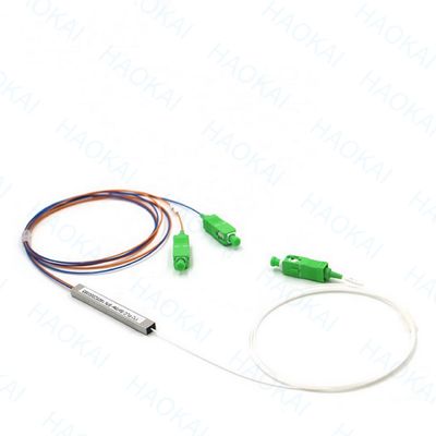1X2 Mini Fiber PLC Splitter PBT Coupler With SC / APC Connector