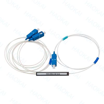1X2 Mini Fiber PLC Splitter PBT Coupler With SC / APC Connector