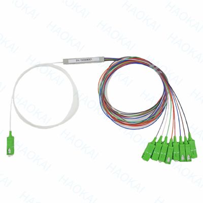 FTTH 1x4 1x8 Fiber PLC Splitter Mini Steel Tube With SC APC Connector