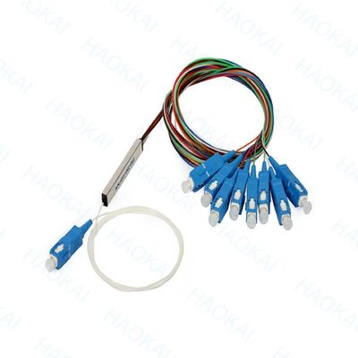 FTTH 1x4 1x8 Fiber PLC Splitter Mini Steel Tube With SC APC Connector