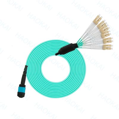 MPO / MTP OM3 Optical Fiber Patch Cord MultimodeAssemblies For Data Centers