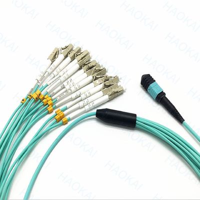 MPO / MTP OM3 Optical Fiber Patch Cord MultimodeAssemblies For Data Centers