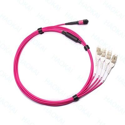 LC Optical Fiber Patch Cord 12core MPO Fan Out Om4 Fiber Patch Cables