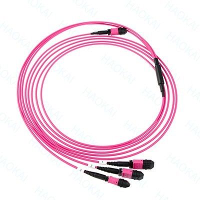 LC Optical Fiber Patch Cord 12core MPO Fan Out Om4 Fiber Patch Cables