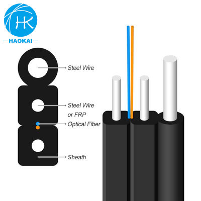Indoor FTTH Drop Cable 2core 4core FRP Steel Wire FTTH Fiber To The Home