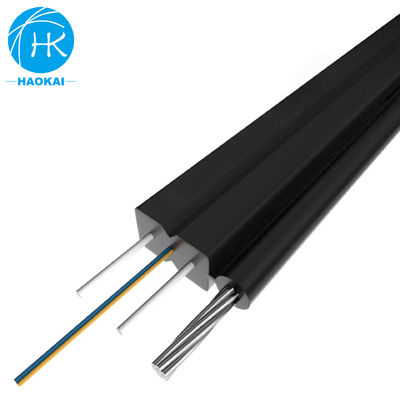 FTTH Aerial Fiber Optic Cable 2core Outdoor Drop Fiber Cable With LSZH Black Color