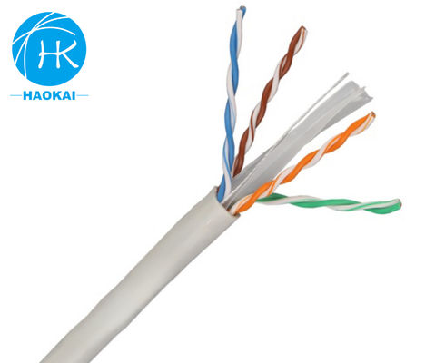 Solid Bare Copper Indoor LAN Cable UTP CAT6 Customized 4pair 23awg 0.57mm 250MHz