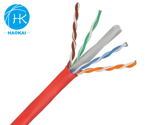 Solid Bare Copper Indoor LAN Cable UTP CAT6 Customized 4pair 23awg 0.57mm 250MHz