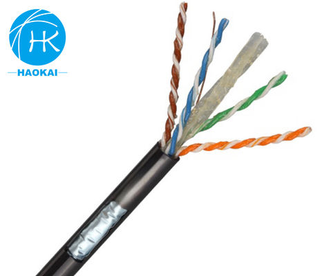 Jelly Filled UTP CAT6 Cable With Messsenger Outdoor Aerial Network Cable