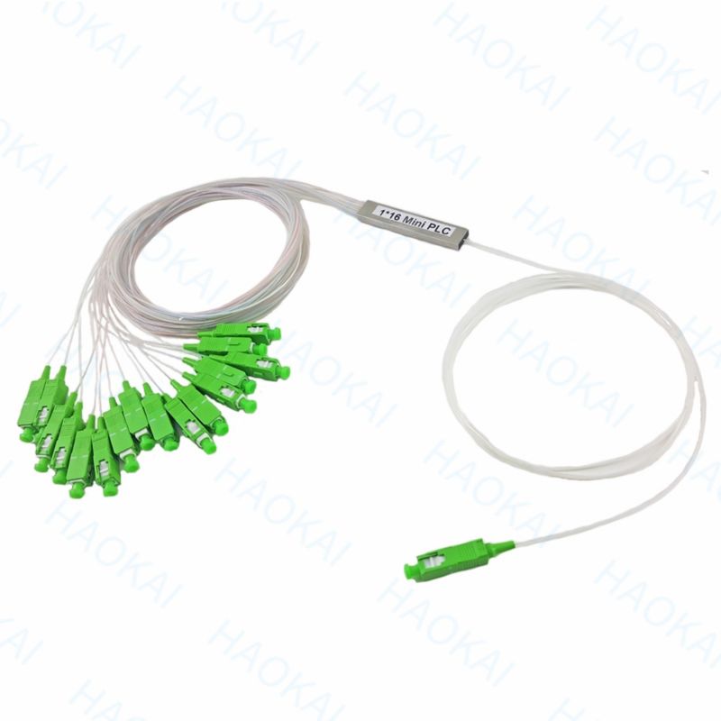 1x16 SC APC Fiber PLC Splitter Mini Steel Tube Cable Without Connetcor