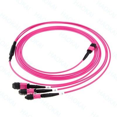 LC Optical Fiber Patch Cord 12core MPO Fan Out Om4 Fiber Patch Cables