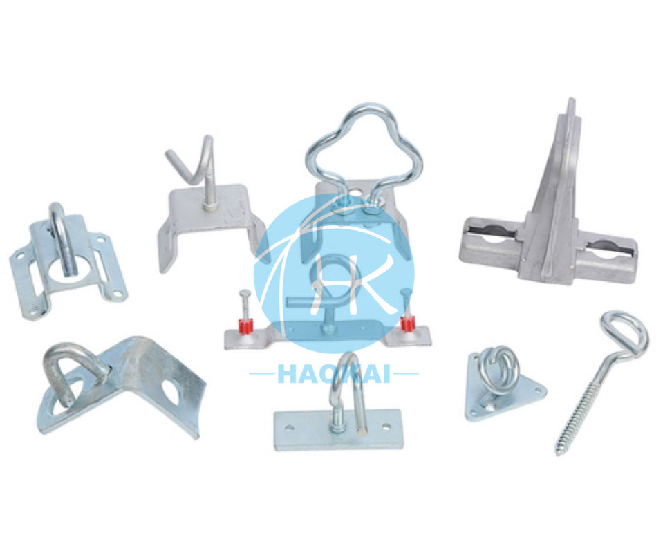 FTTH Heavy Duty Clamp Overhead Aerial Galvanized C Or S Type Wall Mounted Cable Hook