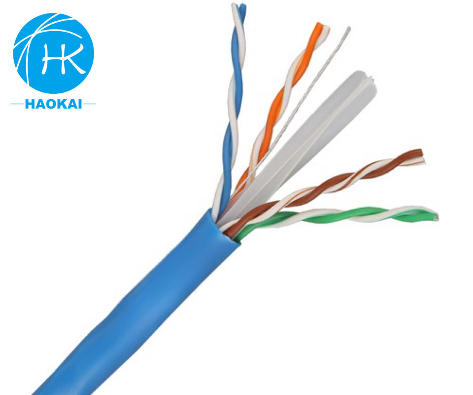 Solid Bare Copper Indoor LAN Cable UTP CAT6 Customized 4pair 23awg 0.57mm 250MHz